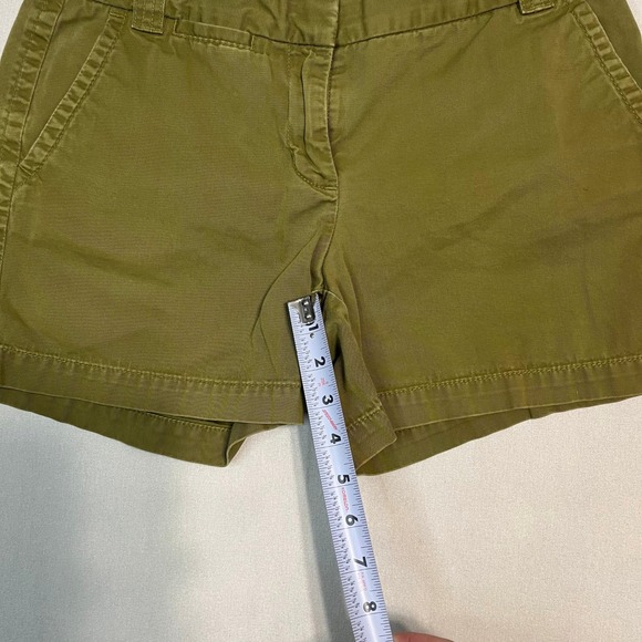 J Crew Chino City Fit Shorts Olive Green Women's Button Fly Cotton - Size 4 - Picture 9 of 9